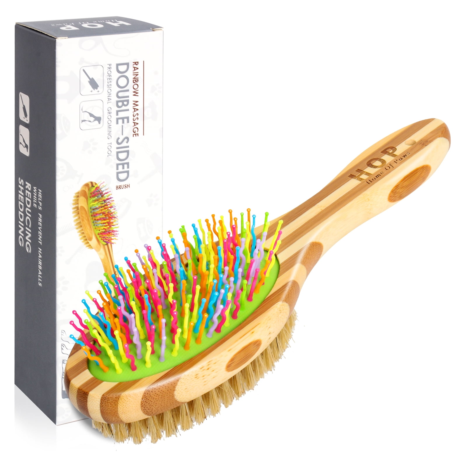 HOP Home of Paws Grooming Brush for Dogs in Mint Green Easy to Hold