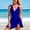 #214-Blue, variant on One Piece Swim Dress Swimsuits for Women Scallop Tummy Control Swimdress Tie Knot Swim Skirt Swimwear Bathing Suit