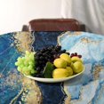 thumbnail image 4 of Marble Waterproof Tablecloth,Abstract Navy Blue Marble Silver Liquid Gold Foil Cracked Lines Reusable Oil-Proof Table Cover for Kitchen Dining Room Party Holiday Celebration Decor Rectangle-60 x120, 4 of 6