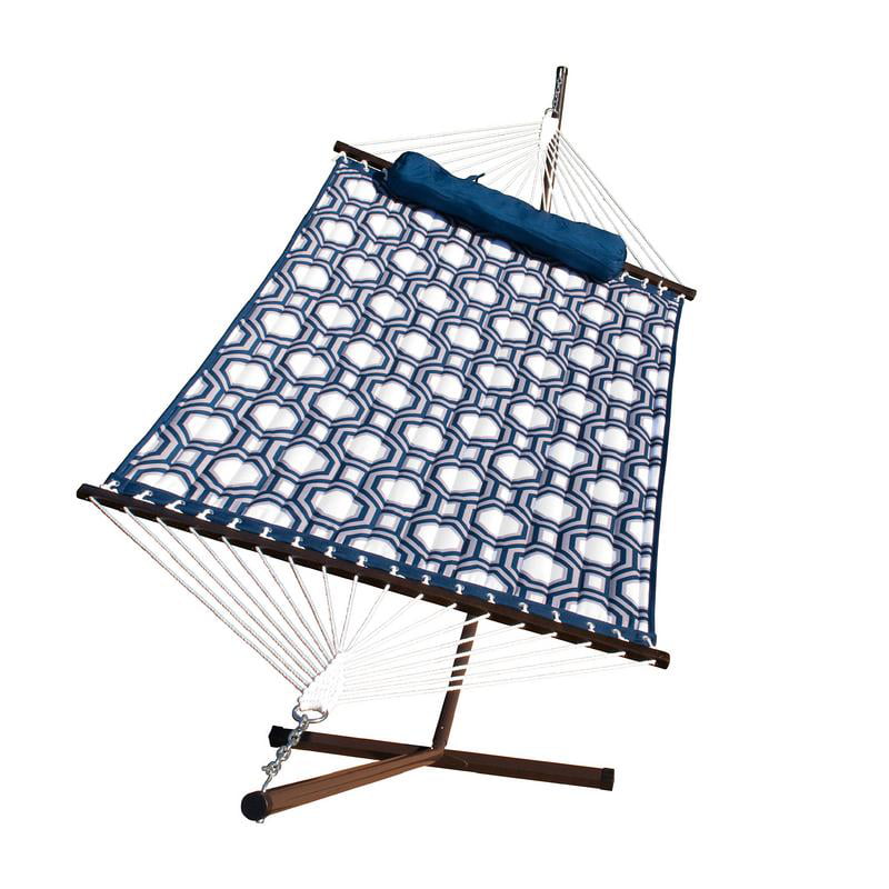 12' Quilted Hammock, Pillow, and Stand Combination