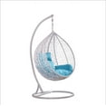 thumbnail image 5 of Island Gale® Hanging Basket Chair Outdoor Front Porch Furniture with Stand and Cushion (White/Beige), 5 of 8