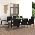 thumbnail image 1 of vidaXL 9 Piece Garden Dining Set Poly Rattan Black, 1 of 5