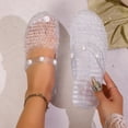 thumbnail image 5 of longantii Jelly Sandals for Women Mary Jane Glitter Jelly Mules Cutout Slip On Closed Toe Jellies Shoes Summer Beach Slippers Transparent Open Toe Waterproof Slide, 5 of 9