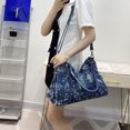 thumbnail image 5 of Bolsos de mano de tela vaquera de gran capacidad para mujer, bolso de mano de diseñador de lujo, bolso de hombro con remaches de mosaico y diamantes de imitación, novedad de 2024, 5 of 5