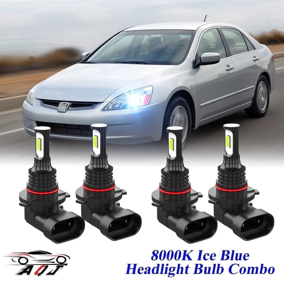 8000K Ice Blue LED Headlight Bulbs Combo Kit For Honda Accord 2003 2004 2005 2006 2007