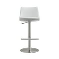 thumbnail image 2 of TOV Furniture Reagan White and Silver Vegan Leather Adjustable Stool, 2 of 8