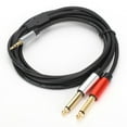 thumbnail image 3 of Cable de audio 2 en 1, 1,8 m, 3,5 mm a 6,35 mm, cable de audio para teléfono con doble divisor anticorrosión, 3 of 8