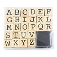 thumbnail image 2 of Wooden Rubber Stamps Stamper Seal Set Mini Stamps Stamping Symbol Stamp Alphabet Uppercase, 2 of 8