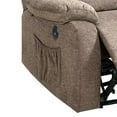 thumbnail image 4 of 39 Inch Fabric Power Recliner with USB Port Brown - Saltoro Sherpi, 4 of 5