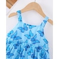 thumbnail image 5 of 2T Baby Girls Dress 3T Girls Sleeveless Dress Butterfly Print Toddler Girls Summer Floral Dress Suspender Dress Blue, 5 of 8