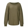 thumbnail image 7 of SEMPAI Sweatshirts & Hoodies Women Tops Long Sleeve Round Neck Casual Tops Hoodies Classic Fit Up to 60% Off Simple Solid Oversized Blouses for Women Plus Size Tops Up to 50% Off, 7 of 7
