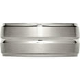 thumbnail image 3 of Titanium Brushed And Polished 10mm Grooved Ridged Edge Band (Size 10) Made In China tb137-10, 3 of 5