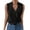 a-Black18439, variant on Women's Solid Color Satin Sleeveless T Shirts V Neck Wrap Front Slim Fit Tees For Office Casual Daily Business Wear Soft Tops