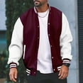 thumbnail image 6 of NKZNKZ Varsity Jacket Men Men's Baseball Jacket Outerwear Jackets High School Letterman Bomber Style Baseball Jackets For Men RED M, 6 of 6