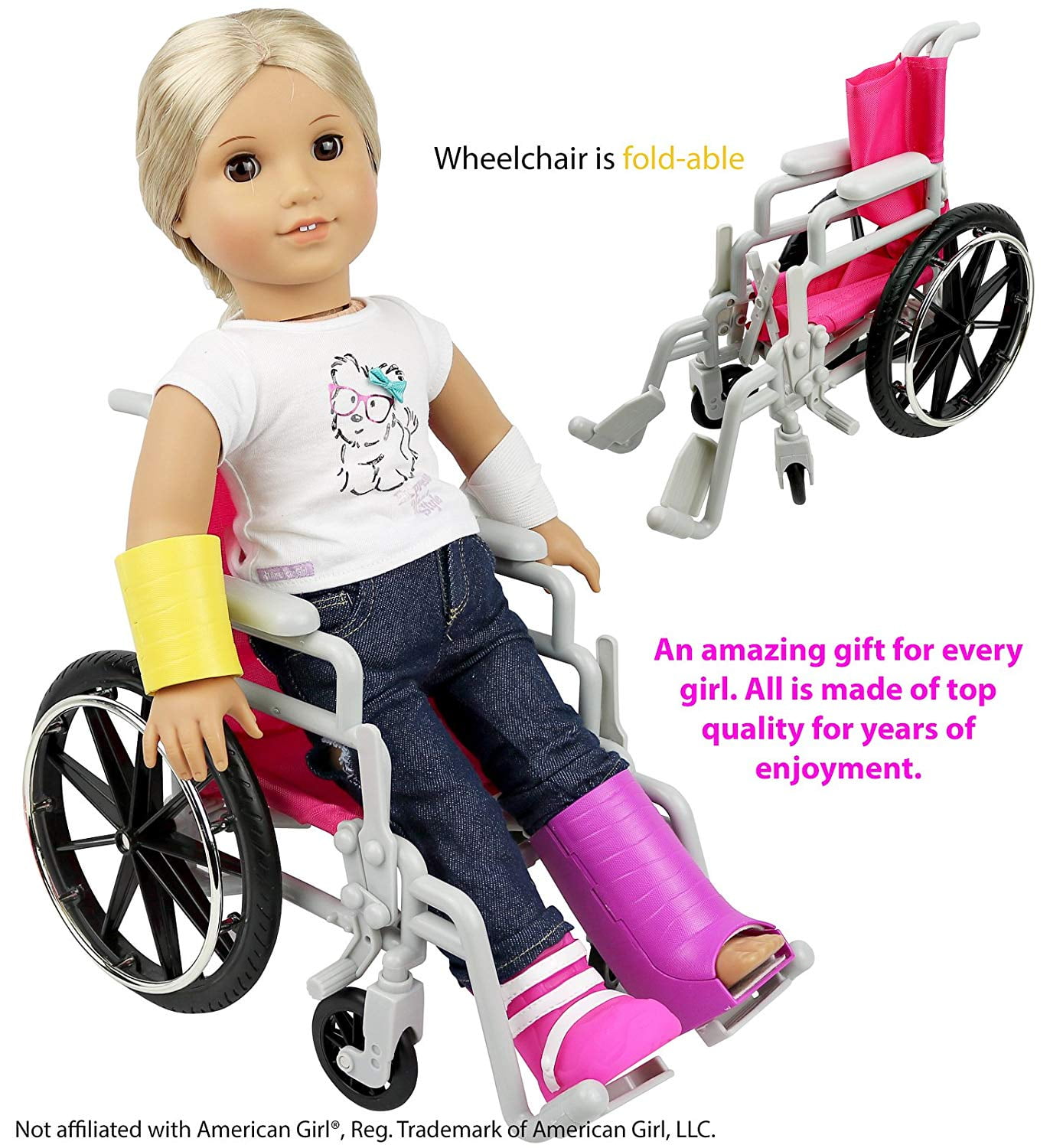 18 inch doll wheelchair and crutches