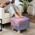 thumbnail image 4 of TSOVTHRID Marble Texture Print Ottoman Cover Square, High Stretch Ottoman Slipcover, Machine Washable Footrest Stool Cover Dust Proof Footstool Protector for Living Room, 4 of 7