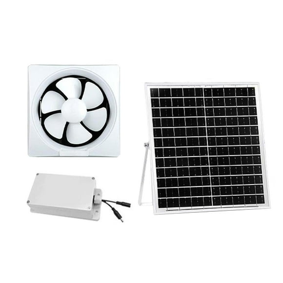 Extractor solar de 20 W con panel solar de 12 V para de ventilación de cocina y baño, ideal para cocinas industriales, talleres, sótanos y 8 pulgadas