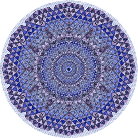 

Ahgly Company Indoor Round Patterned Deep Periwinkle Purple Area Rugs 5 Round