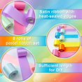thumbnail image 4 of Juego de cintas de satén MLURCU Pastel Rainbow de 2 cm de ancho, 8 rollos de 80 m, 4 of 7