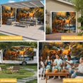 thumbnail image 6 of Orange Autumn Deer Garage Door Cover Banner 7 x 16 FT, Forest Vintage Elk Garage Door Curtains Backdrop with Grommets for Indoor Outdoor Wall Party Porch Yard Decorations Background, 6 of 9