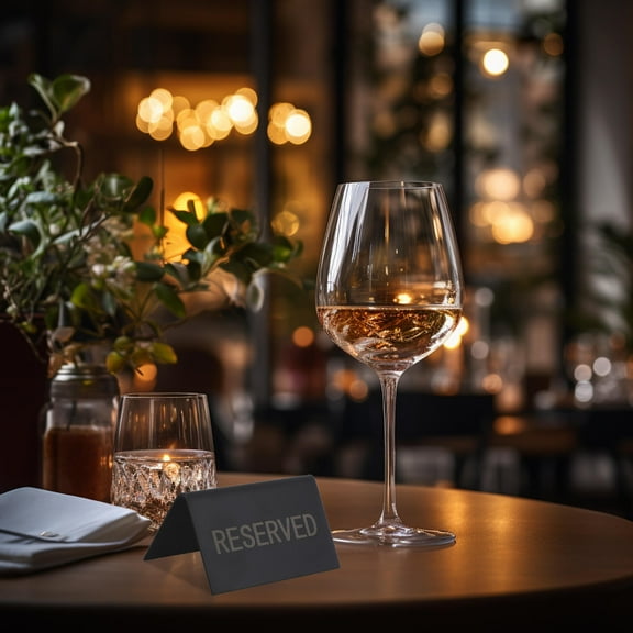 Raindrops Black Stainless Steel Reusable Table Tent Place Card Holders for Weddings and Events, Elegant Reserved Sign Display