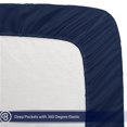 thumbnail image 6 of Fitted Sheet + Pillowcase Set, Microfiber, Wrinkle Resistant, Full, Dark Blue, 6 of 8