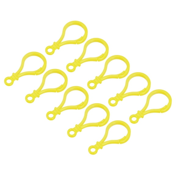 Plastic Lobster Clasps, Claw Snap Hooks for Keychains DIY Yellow, 48Pack