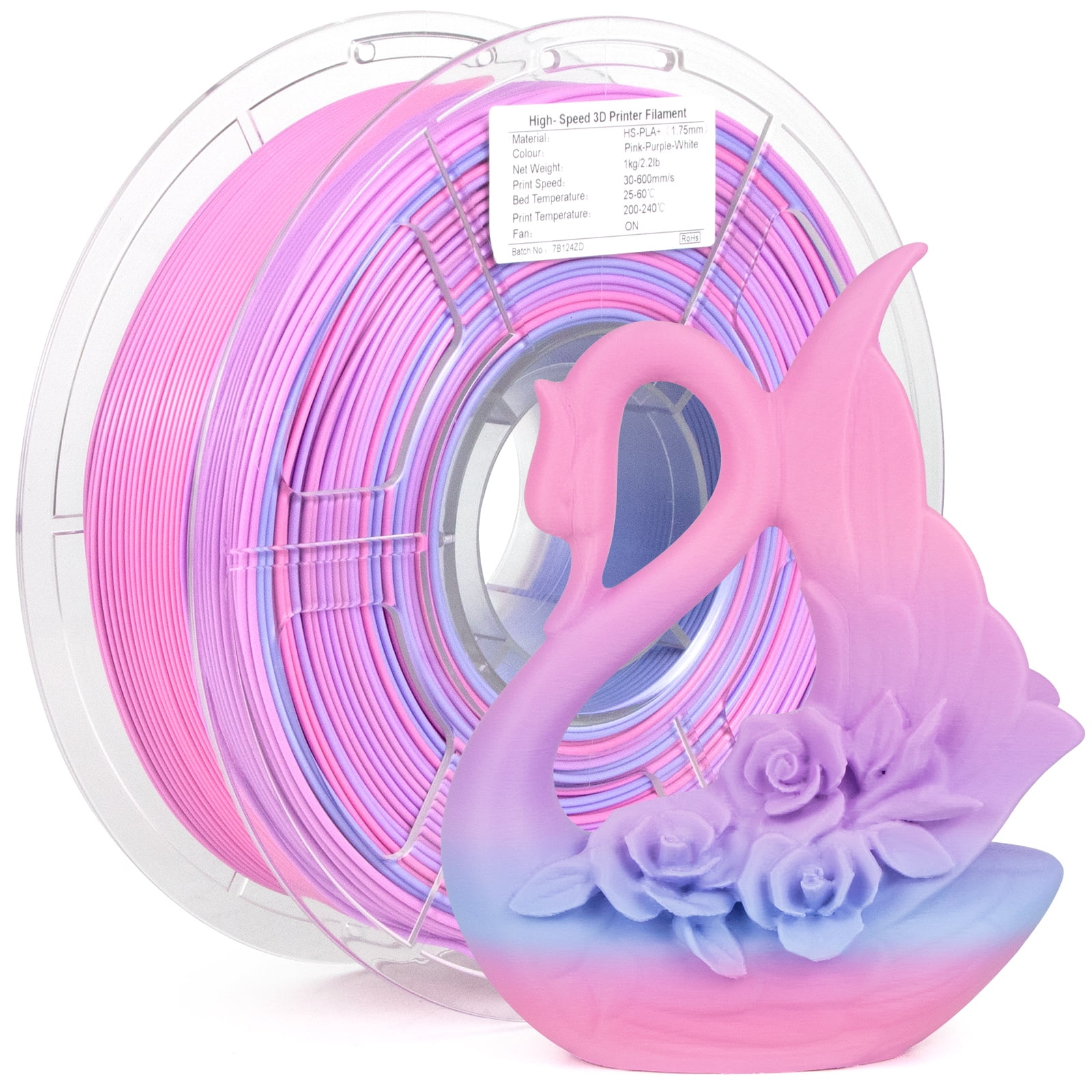 iSANMATE High-Speed PLA – Peony Pink (Pink-Purple-White Blend) 3D Printing Filament 1.75mm 1kg