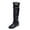 Black, variant on TKYCMSUAKI Womens Hiking Boots,Womens Faux Suede Knee High Boots Side Zipper Chunky Heel Winter Boots Pointed Toe Stretch Knee High Pull On Fall Weather Winter Boots