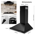 thumbnail image 4 of FIREGAS 24-Inch Black Wall Mounted Range Hood, 450m³/h Suction Power, Stylish Design with Two Smoke Evacuation Modes, 3-Speed Push Button Control,Convertible Ducted/Ductless, 4 of 9
