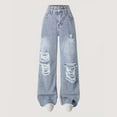 thumbnail image 7 of Wide Leg Jeans with Elastic Waist Girls Wide Leg Jeans Kids Elastic Waist Casual Denim Pants with Pockets 4 to 14 Years, 7 of 7
