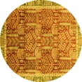 thumbnail image 1 of Ahgly Company Indoor Round Abstract Yellow Modern Area Rugs, 8' Round, 1 of 4