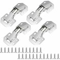thumbnail image 1 of Set of 4 90 Degree Hinges + 8pcs Screws Damper Piston Compression Lifting Support Accessory for Joint Closing Door Kitchen Cabinet Furniture Cupboard, 1 of 4