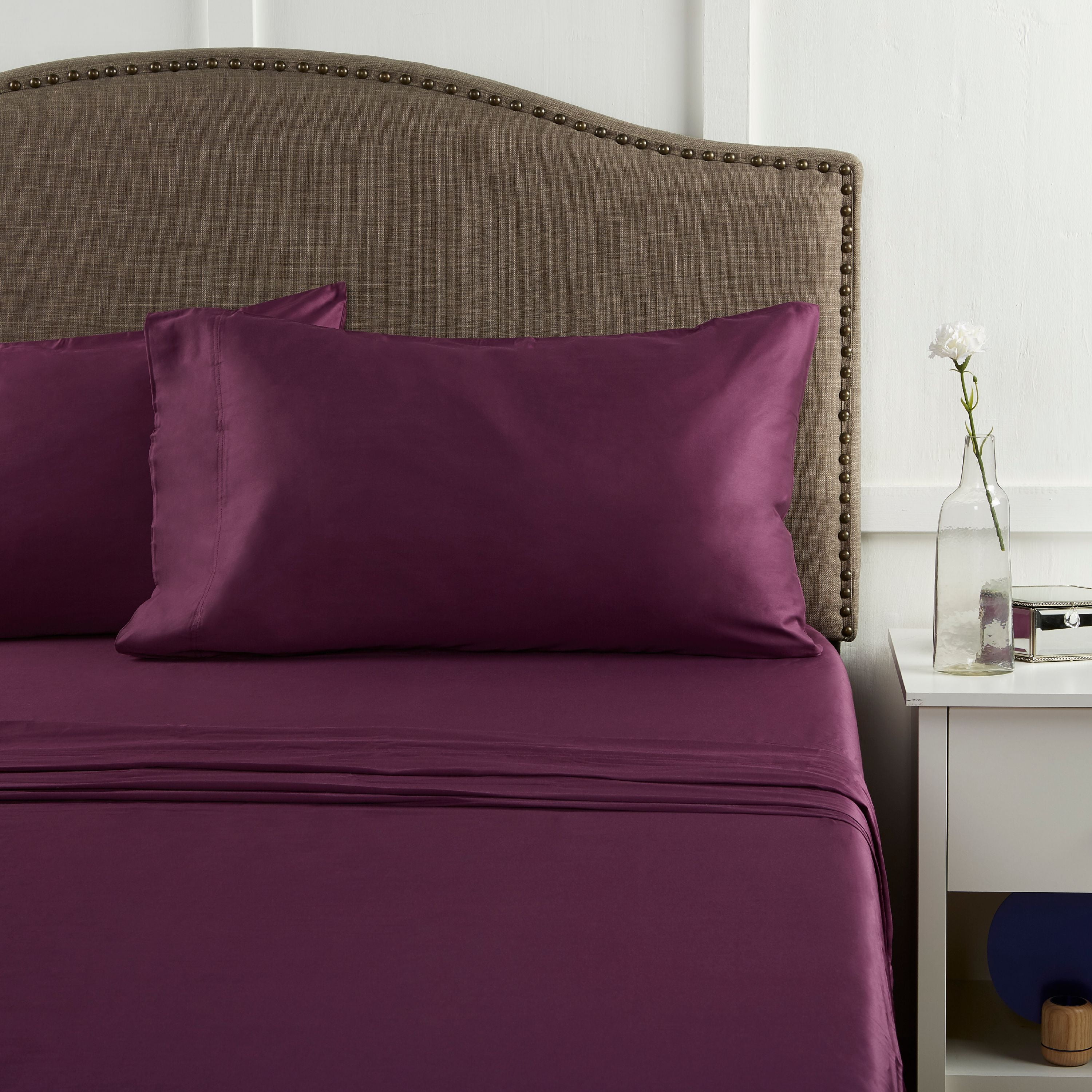 Solid Sateen Twin Sheet Set 
