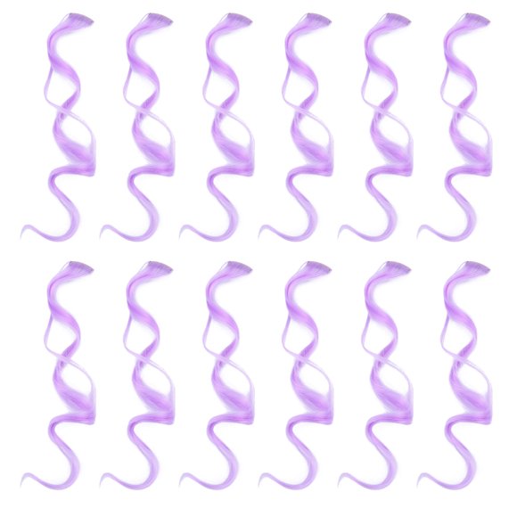 DEEPCRAFF 12 Pcs Black Human Hair Extensions Long Curly Wire Wig for Women Safe for Health and