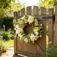 thumbnail image 3 of 15.7" Artificial Wreath, Spring Summer Wreath For Front Door Outside Farmhouse Decor Wreath Window Hanging Wall Party Wedding Decoration, 3 of 4