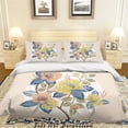 thumbnail image 3 of Ensemble de Housse de Couette Motif Floral Plante Verte Colorée 3D, 3 of 3