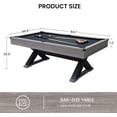 thumbnail image 3 of Tuekys 7FT Pool Table, 84" Billiard Table with 2 Cue Sticks, Billiard Balls, Cues, Cleaning Brush, X-Legs, 3 of 6