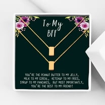 Anavia Best Friend Necklace, Friendship Jewelry, Best Friend Gifts, Gift for Friend, Birthday Gift, Christmas Gift for Her, Two Cube Necklaces with Wish Card -[Gold Charms]