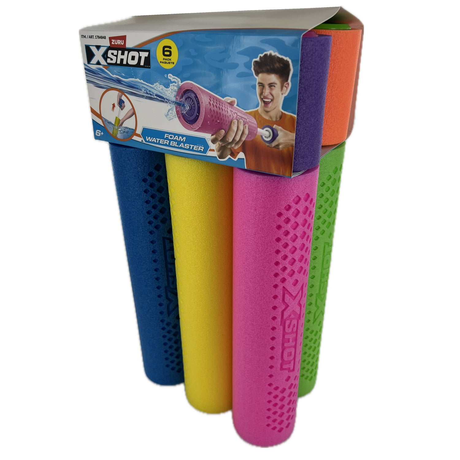 ZURU X Shot Foam Water Blasters, 6 Pack, Shoots 33 Feet