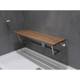 thumbnail image 2 of Two Person 35 in. Teak Wood Wall Mounted Folder Shower Seat in Chrome Trim, 2 of 9