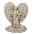 thumbnail image 3 of Solid Rock Stoneworks Concrete Winged Heart Angel Statue - 23" Tall - Desert Sand, 3 of 4