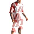 thumbnail image 1 of Costumes pour Hommes Ensemble 2 Pcs Hipster Imprimé Patchwork Tee-Shirt et Shorts pour Hommes Style Sport Moderne Décontracté, 1 of 8