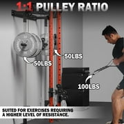 Mikolo Foldable Power Rack Cage,1000lbs Capacity Wall Mounted Squat Rack, Independent pulley system, Space Saving Home Gym Equipment