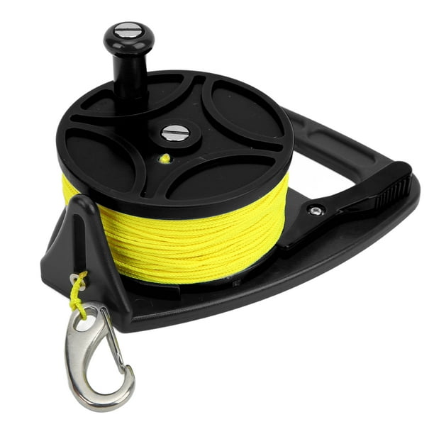 Fugacal Dive Reel, Convenient High Visibility Kayak Anchor Rope Reel With Clip For Water Sports Black Wheel Other