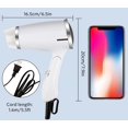 thumbnail image 2 of Secador de pelo de viaje 1200 W Mango plegable Secador de pelo ligero, portátil inteligente 3 ajustes de calor Secador de pelo compacto profesional, secado rápido para mujeres, 2 of 5