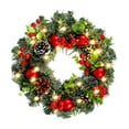 thumbnail image 2 of Gmogad LED Christmas Wreath with Berry Vines, Pre-lit Artificial Christmas Wreath for Front Door Decor, Battery Operated Holiday Wreath Garland for Indoor Outdoor Home Festival Party Decoration, 2 of 8