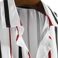 thumbnail image 3 of TAIAOJING Men Casual Shirts For Summer Cotton Linen Print Short Sleeve Colorblock Striped Lapel With Pocket Button Down Blouse Shirt, 3 of 5