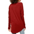 thumbnail image 4 of Langwyqu Solid Color Women Long Sleeve Loose Casual Shirt Tops, 4 of 5