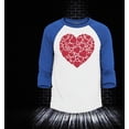 thumbnail image 2 of Shop4Ever Men's Red Heart Love Cloud Valentine's Day Raglan Baseball Shirt X-Large White/Red, 2 of 4
